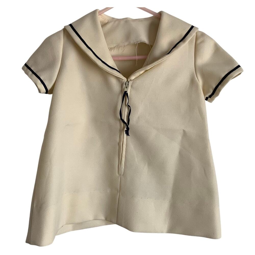 Vintage Sailor Dress Sz 4T Unisex Girl Boy Zip Front 1950s Tunic Costume